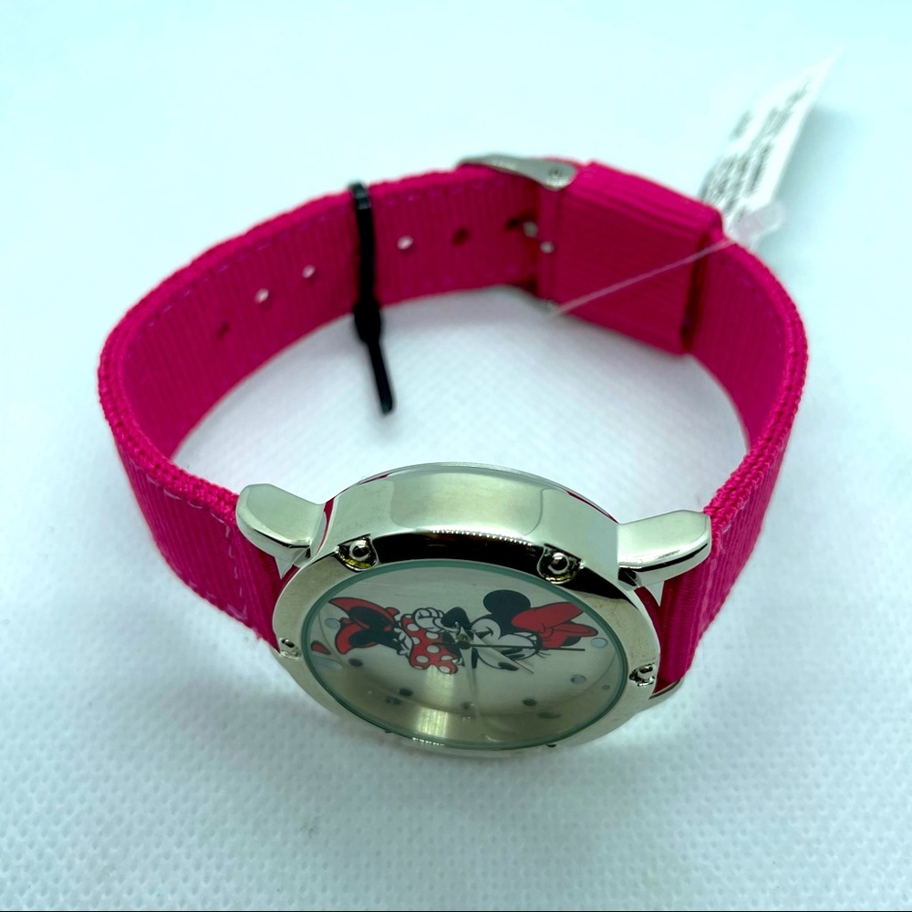 Disney Minnie Mouse Watch Pink Nylon Band NWT - Picture 5 of 6